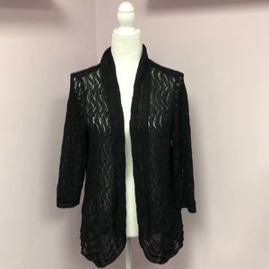 Chico’s Knit Lightweight Black Cardigan sz 2/L